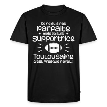Supportrice Toulouse Parfaite Rugby - T-shirt Premium bio Homme - noir - Devant - Nico (187cm)