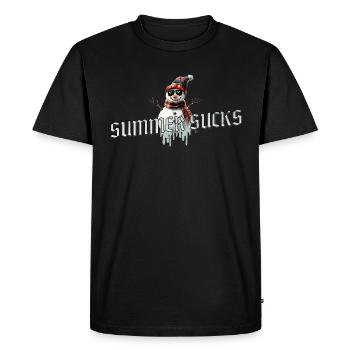 L’été craint – Règles du bonhomme de neige - T-shirt Premium bio Homme - noir - Devant - Nico (187cm)