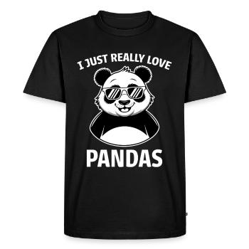 Panda Saying Pandas Funny Panda Gift - Men's Premium Organic T-Shirt - black - Front - Nico (187cm)