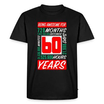 Family 60 Years Birthday Months Hours - Men's Premium Organic T-Shirt - black - Front - Nico (187cm)