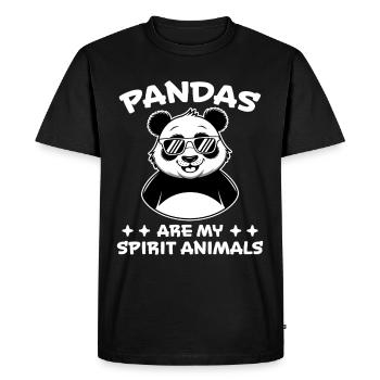 Panda Saying Pandas Funny Panda Gift - Men's Premium Organic T-Shirt - black - Front - Nico (187cm)