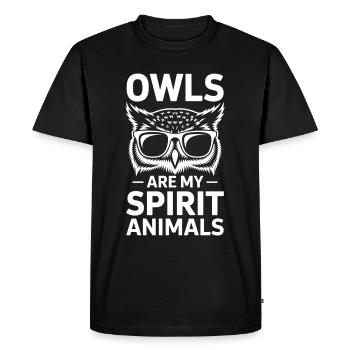 hibou disant hiboux drôle hiboux cadeau - T-shirt Premium bio Homme - noir - Devant - Nico (187cm)