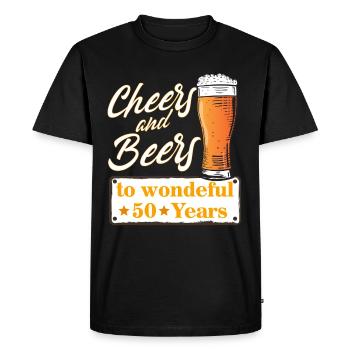 Cheers and Beers to wonderful 50 Years - Men's Premium Organic T-Shirt - black - Front - Nico (187cm)