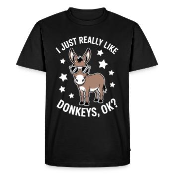 Âne disant âne drôle drôle d’âne cadeau - T-shirt Premium bio Homme - noir - Devant - Nico (187cm)