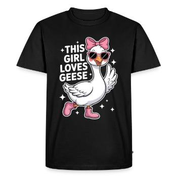Goose Saying Girl Geese Funny Goose Gift - Men's Premium Organic T-Shirt - black - Front - Nico (187cm)