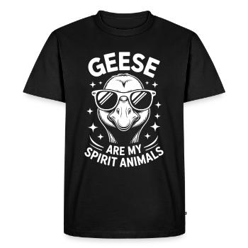 Goose Saying Geese Funny Goose Gift - Men's Premium Organic T-Shirt - black - Front - Nico (187cm)