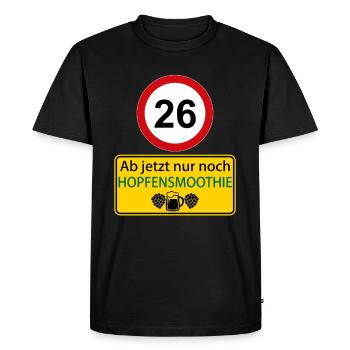 26 From now on only hop smoothie - Men's Premium Organic T-Shirt - black - Front - Nico (187cm)