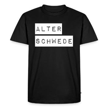 Old Swede Funny Expression Saying - Men's Premium Organic T-Shirt - black - Front - Nico (187cm)