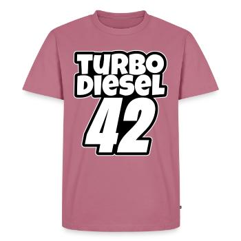 TURBO DIESEL 42 - Männer Premium Bio T-Shirt - Mauve - Vorne - Nico (187cm)