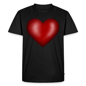 Amour coeur rouge - T-shirt Premium bio Homme - noir - Devant - Nico (187cm)