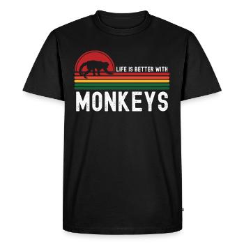 Singe - T-shirt Premium bio Homme - noir - Devant - Nico (187cm)
