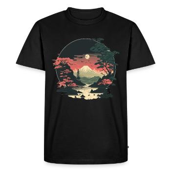 Mount Fuji - Men's Premium Organic T-Shirt - black - Front - Nico (187cm)