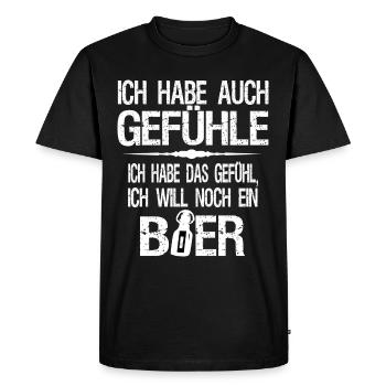 Ich Habe Auch Gefühle Bier Sprüche Saufen Kostüm - Männer Premium Bio T-Shirt - Schwarz - Vorne - Nico (187cm)