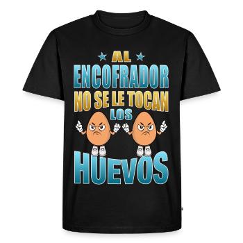 Le volet ne touche pas les œufs - T-shirt Premium bio Homme - noir - Devant - Nico (187cm)