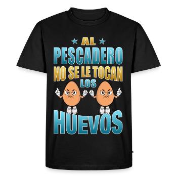 The fishmonger does not touch his eggs - Men's Premium Organic T-Shirt - black - Front - Nico (187cm)