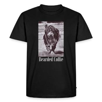 Bearded Collie - Men's Premium Organic T-Shirt - black - Front - Nico (187cm)