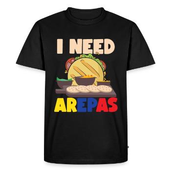 Drôle Arepa Colombie - T-shirt Premium bio Homme - noir - Devant - Nico (187cm)