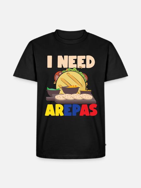 Funny Arepa Colombia - Men's Premium Organic T-Shirt - black