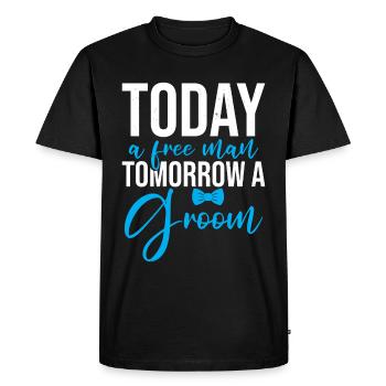 Funny Stag Party Husband Marriage Groom - Men's Premium Organic T-Shirt - black - Front - Nico (187cm)