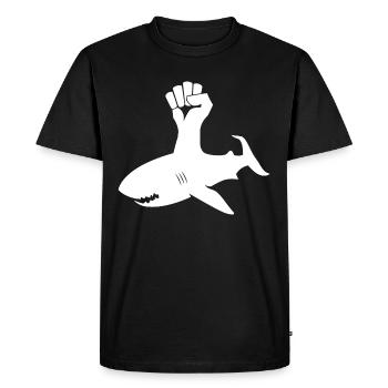 Requin Résiste - T-shirt Premium bio Homme - noir - Devant - Nico (187cm)