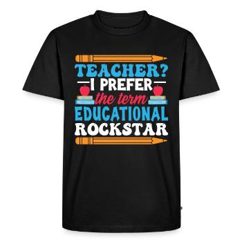 Funny School Humor Teacher - Men's Premium Organic T-Shirt - black - Front - Nico (187cm)