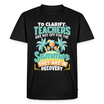 Summer Teacher - Men's Premium Organic T-Shirt - black - Front - Nico (187cm)