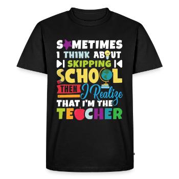 Humorous Teacher Teaching - Men's Premium Organic T-Shirt - black - Front - Nico (187cm)