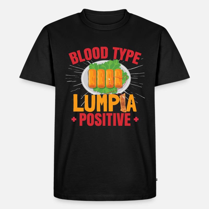 Blutgruppe Lumpia positiv - Männer Premium Bio T-Shirt - Schwarz