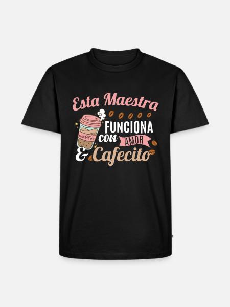 Spanischlehrer Kaffee - Männer Premium Bio T-Shirt - Schwarz