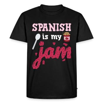 L’espagnol est ma confiture - T-shirt Premium bio Homme - noir - Devant - Nico (187cm)