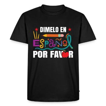Professeur d’espagnol drôle d’école - T-shirt Premium bio Homme - noir - Devant - Nico (187cm)
