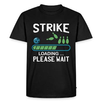 Strike Chargement | Drôle de bowling - T-shirt Premium bio Homme - noir - Devant - Nico (187cm)