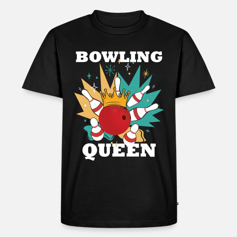 Bowling Queen - Männer Premium Bio T-Shirt - Schwarz