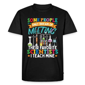 J’enseigne à mes scientifiques professeur de chimie - T-shirt Premium bio Homme - noir - Devant - Nico (187cm)
