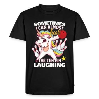 Drôle de jeu de quilles de licorne - T-shirt Premium bio Homme - noir - Devant - Nico (187cm)