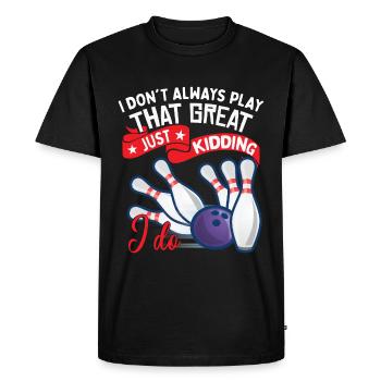 Humour drôle Bowler Bowling - T-shirt Premium bio Homme - noir - Devant - Nico (187cm)