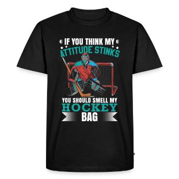 Drôle hockey humour sport d’hiver hockey sur glace - T-shirt Premium bio Homme - noir - Devant - Nico (187cm)