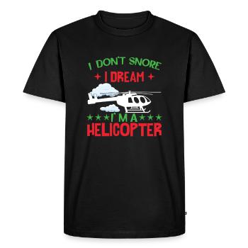 Hélicoptère drôle de pilote Humour - T-shirt Premium bio Homme - noir - Devant - Nico (187cm)