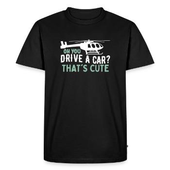 Citation Pilote Hélicoptère Aviation Drôle - T-shirt Premium bio Homme - noir - Devant - Nico (187cm)