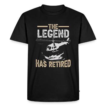 The Legend Has Retired | Helicopter Pilot - Men's Premium Organic T-Shirt - black - Front - Nico (187cm)