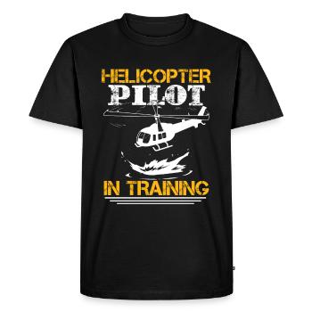 Pilote d’hélicoptère en formation - T-shirt Premium bio Homme - noir - Devant - Nico (187cm)
