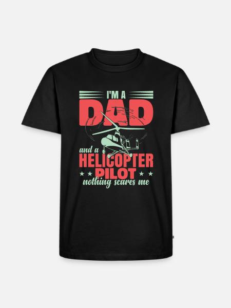 Funny Pilot Dad Helicopter - Men's Premium Organic T-Shirt - black