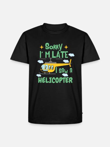 Funny Kids Helicopter - Men's Premium Organic T-Shirt - black