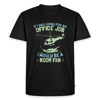 Drôle de pilote d’hélicoptère de travail d’aviation - T-shirt Premium bio Homme - noir - Devant - Nico (187cm)