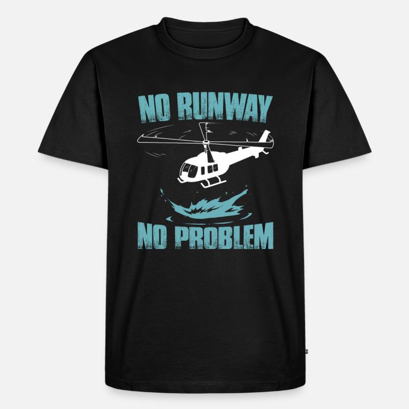 Hélicoptère drôle - T-shirt Premium bio Homme - noir
