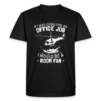 Drôle de pilote Humour Hélicoptère - T-shirt Premium bio Homme - noir - Devant - Nico (187cm)