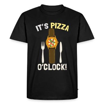 It's Pizza O'Clock - Men's Premium Organic T-Shirt - black - Front - Nico (187cm)