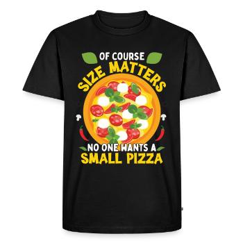 Funny Pizza Lover Humor - Men's Premium Organic T-Shirt - black - Front - Nico (187cm)