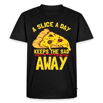 Citation amusante de pizza - T-shirt Premium bio Homme - noir - Devant - Nico (187cm)