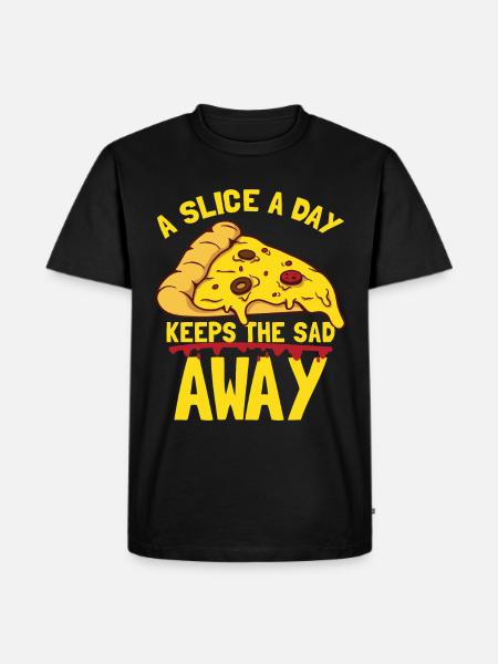 Funny Pizza Quote - Men's Premium Organic T-Shirt - black